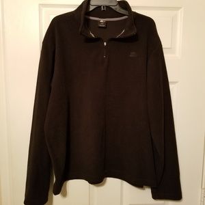 Starter fleece solid black 1/4 zip size xl